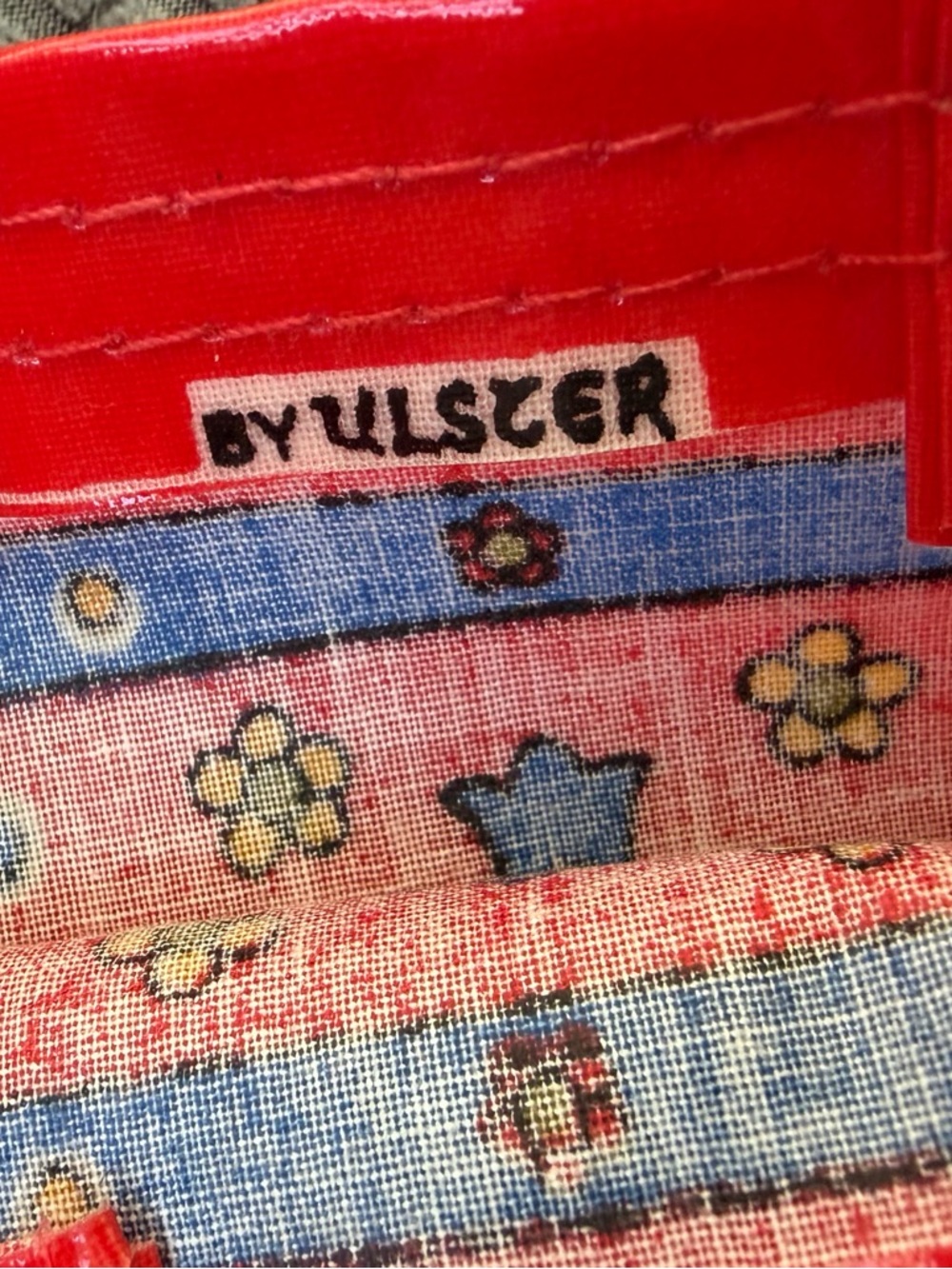Vintage 70s Ulster Vinyl Tote Bag Scandinavian Floral Folk Art Print - Picture 4 of 6
